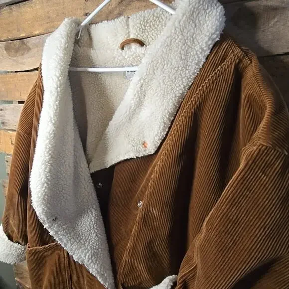 Wrangler Corduroy Ranch Coat Women's Large Sherpa Lined - Picture 8 of 11